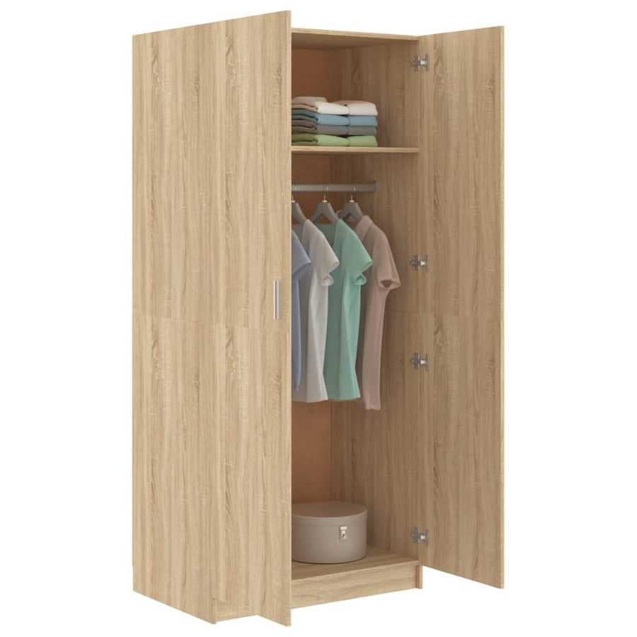 Kledingkast 80X52X80 Cm Spaanplaat Kleurig Sonoma eiken