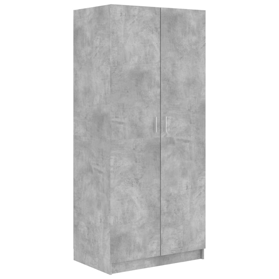 Kledingkast 80x52x180 cm bewerkt hout betongrijs Betongrijs