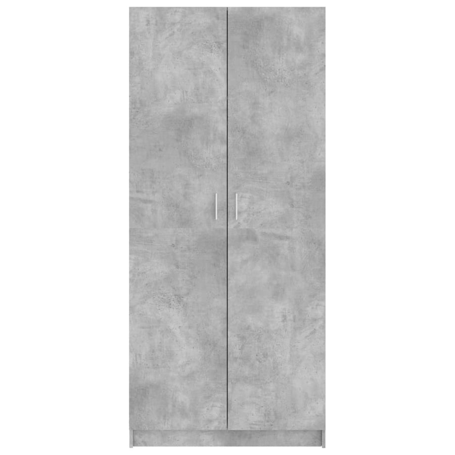 Kledingkast 80x52x180 cm bewerkt hout betongrijs Betongrijs