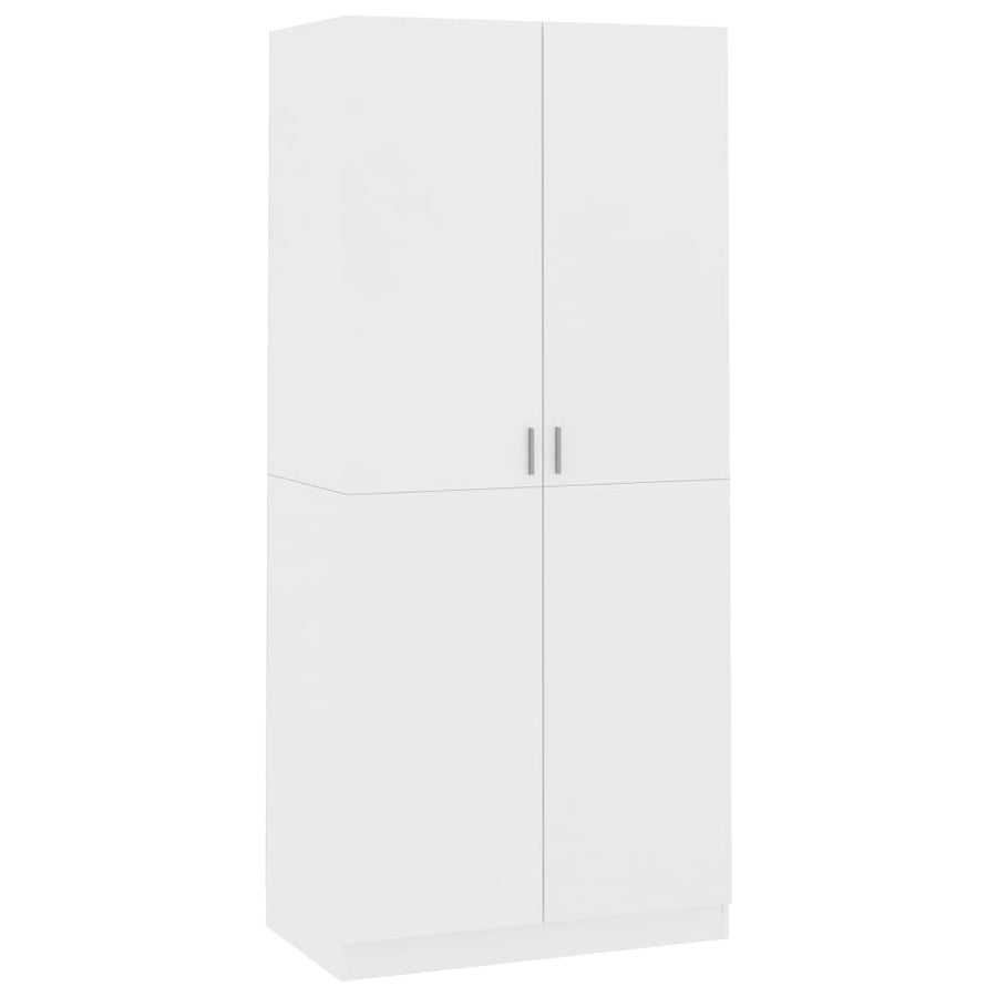 Kledingkast 90X52X200 Cm Bewerkt Hout Wit