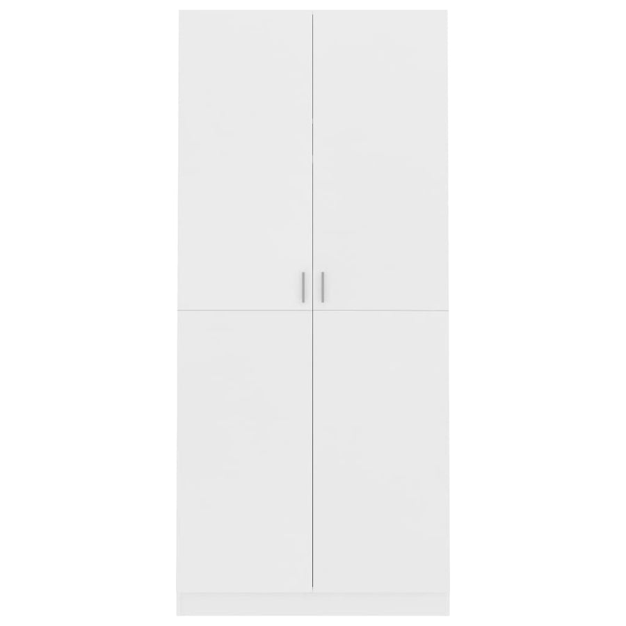 Kledingkast 90X52X200 Cm Bewerkt Hout Wit