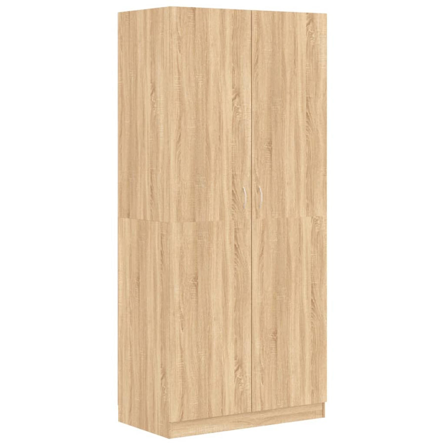 Kledingkast 90X52X200 Cm Bewerkt Hout Kleurig Sonoma eiken