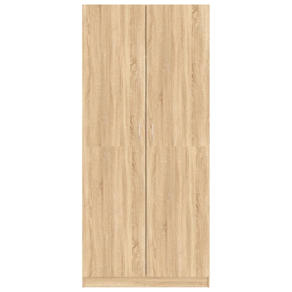 Kledingkast 90X52X200 Cm Bewerkt Hout Kleurig Sonoma eiken