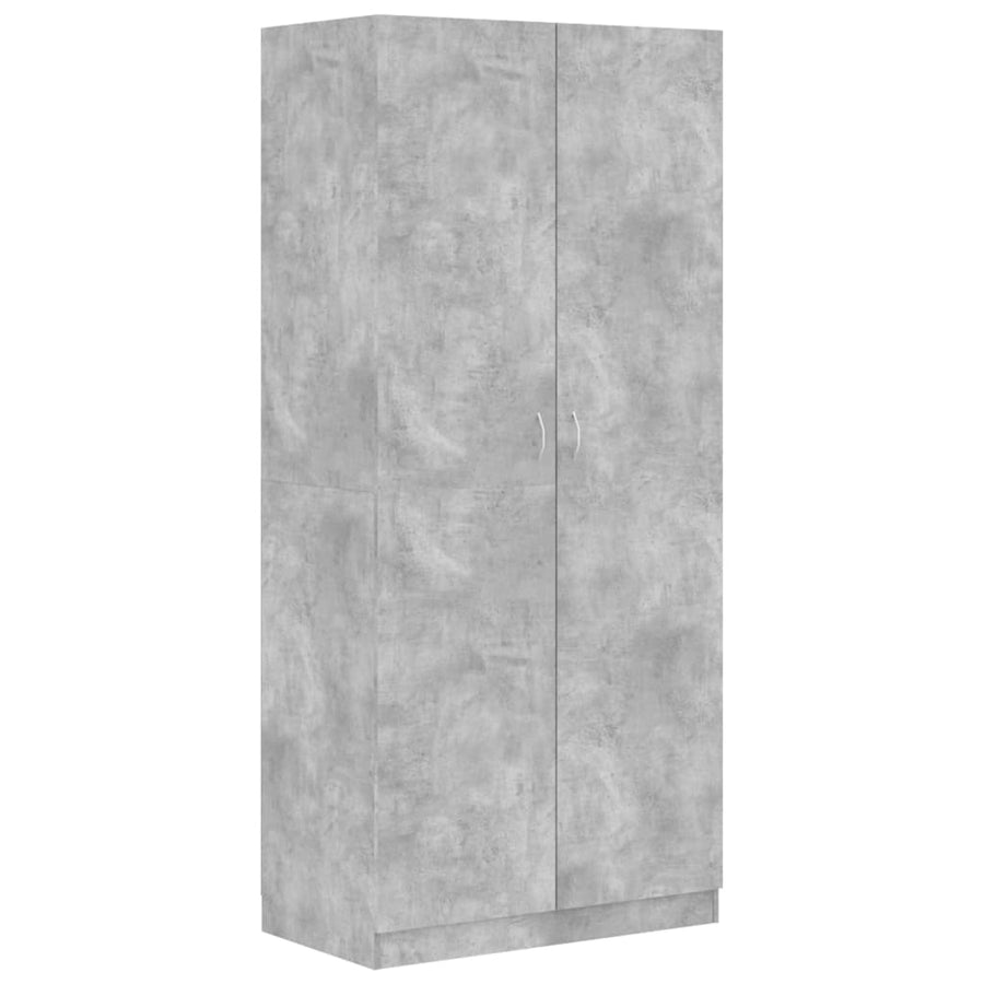 Kledingkast 90X52X200 Cm Bewerkt Hout Betongrijs