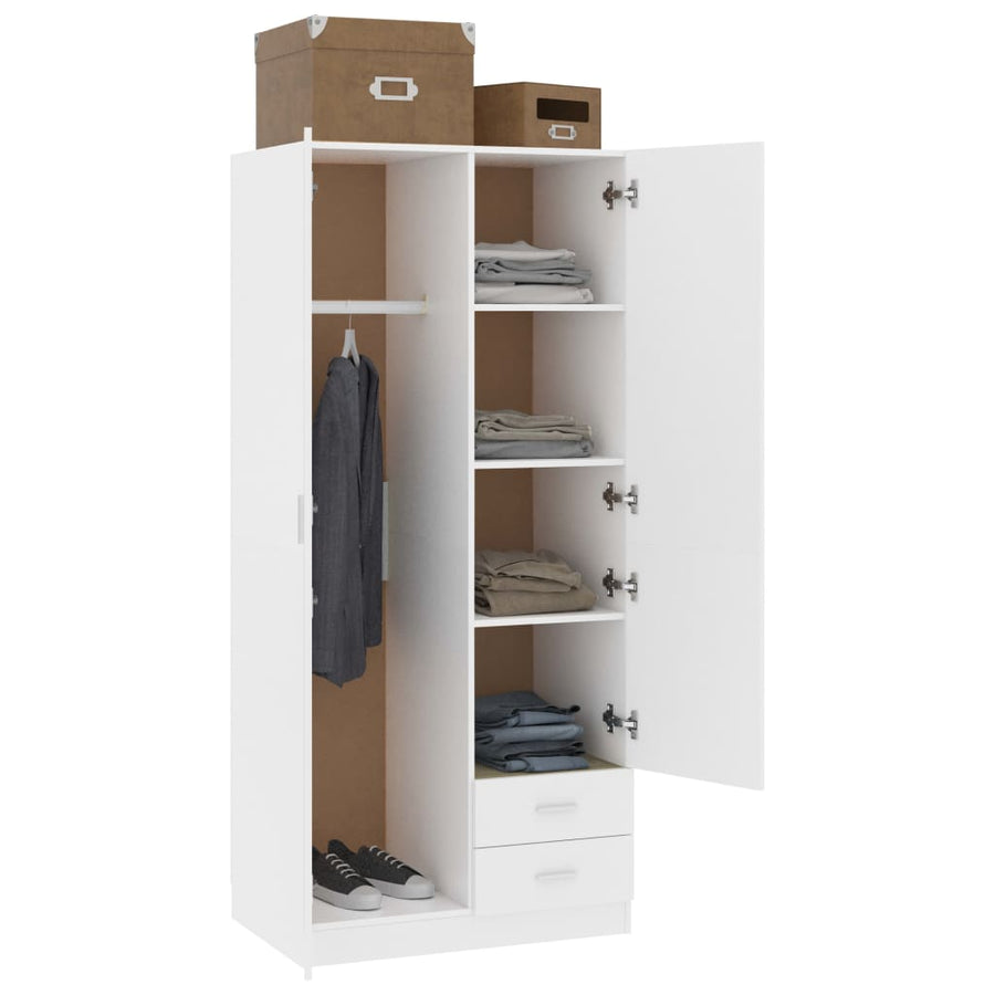 Kledingkast 80X52X180 Cm Spaanplaat Wit