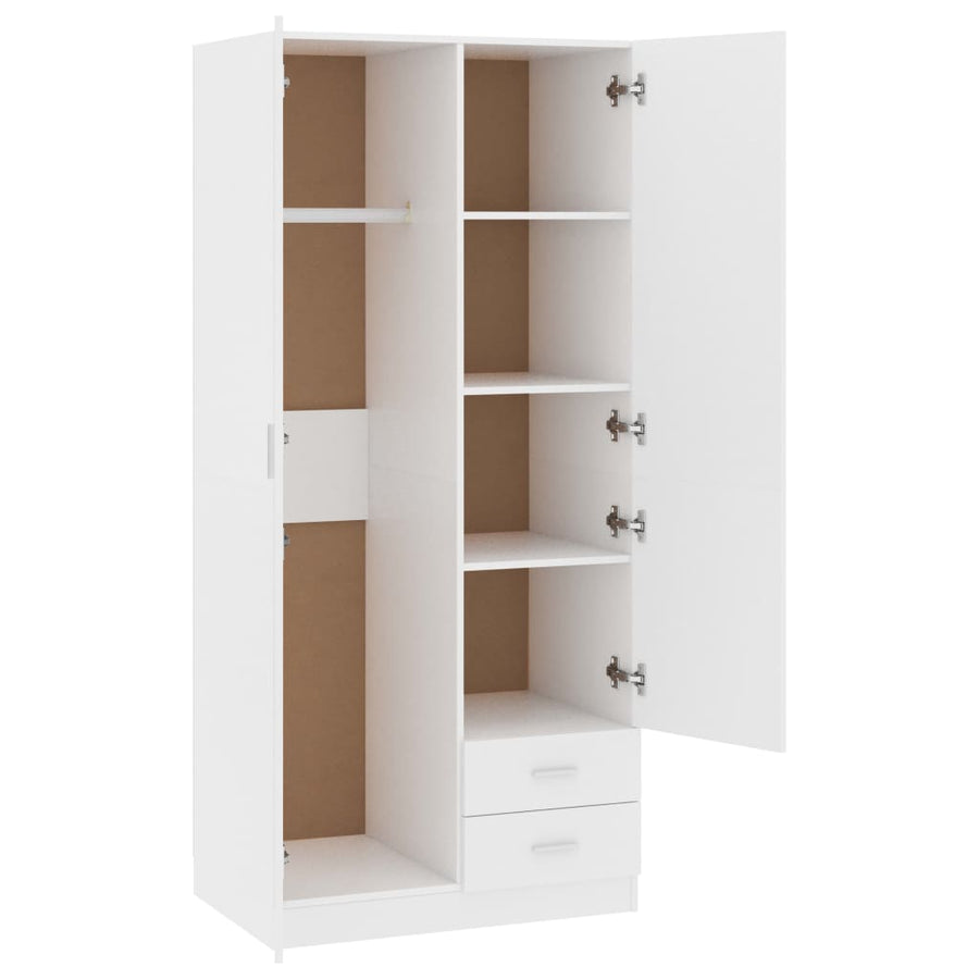 Kledingkast 80X52X180 Cm Spaanplaat Wit