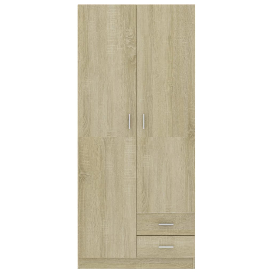 Kledingkast 80X52X180 Cm Spaanplaat Sonoma Eikenkleurig