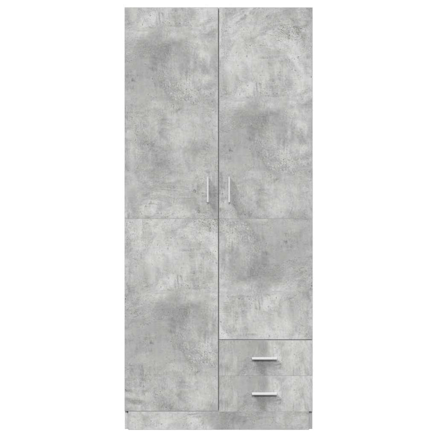 Kledingkast 80x52x180 cm bewerkt hout betongrijs