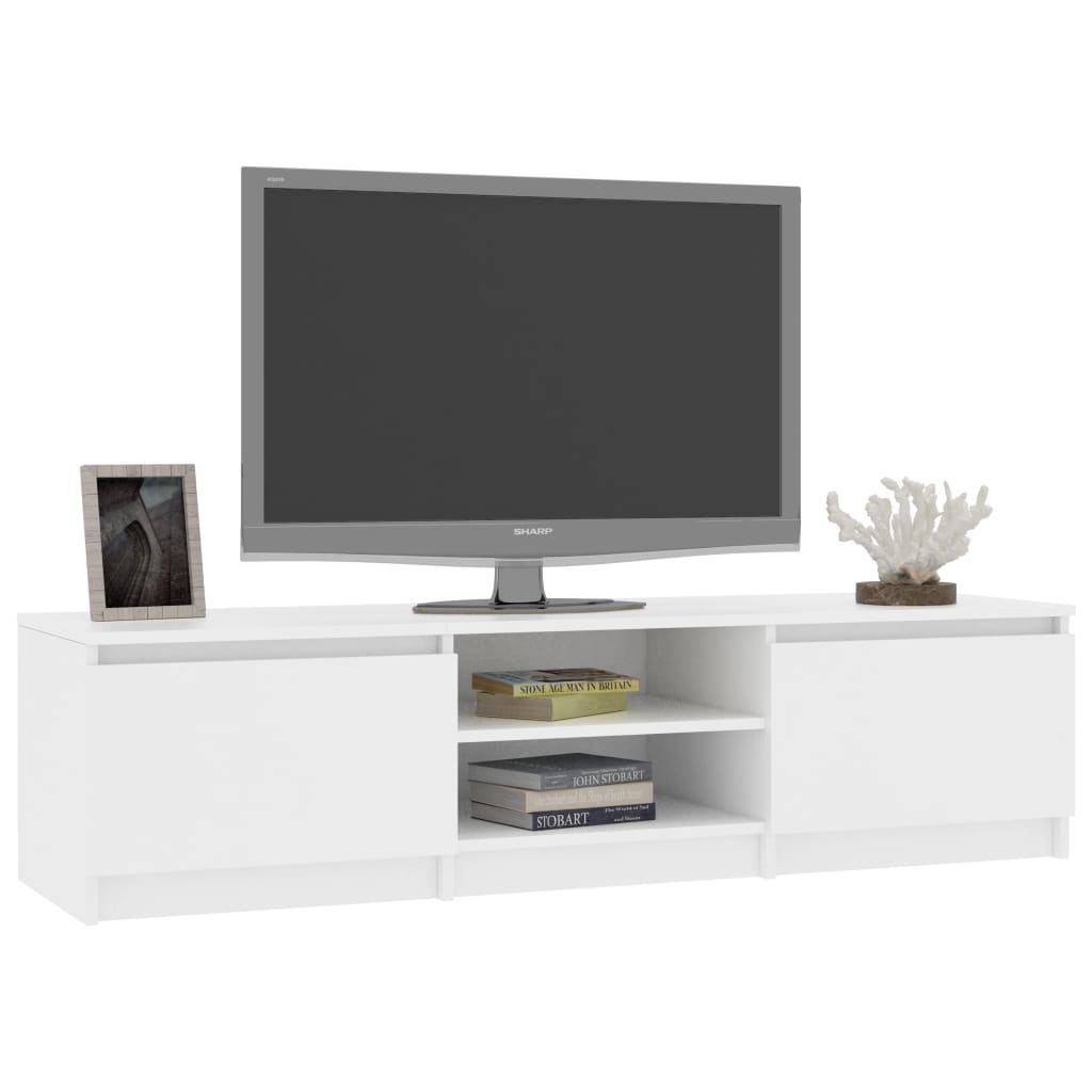 Tv-meubel 140x40x35,5 cm bewerkt hout wit Wit