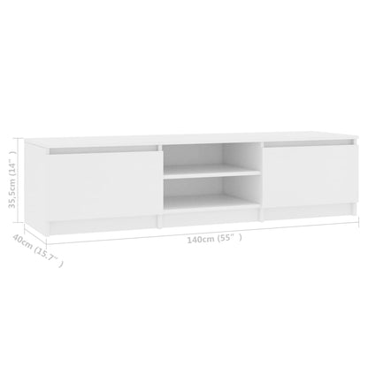 Tv-meubel 140x40x35,5 cm bewerkt hout wit Wit