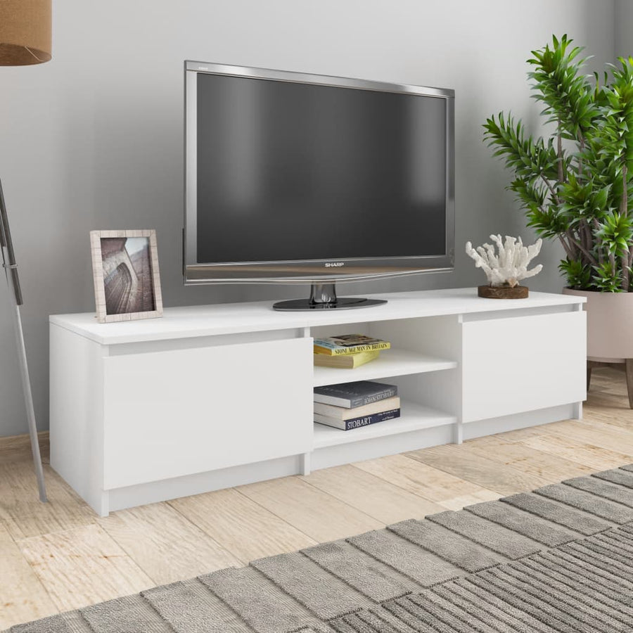 Tv-meubel 140x40x35,5 cm bewerkt hout wit Wit