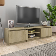 Tv-meubel 140x40x35,5 cm bewerkt hout sonoma eikenkleurig Sonoma eiken