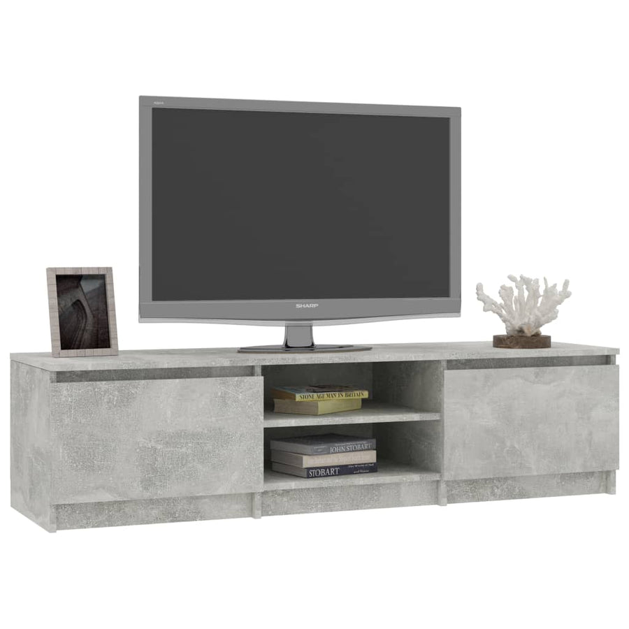 Tv-Meubel 40X40X35,5 Cm Bewerkt Hout Betongrijs