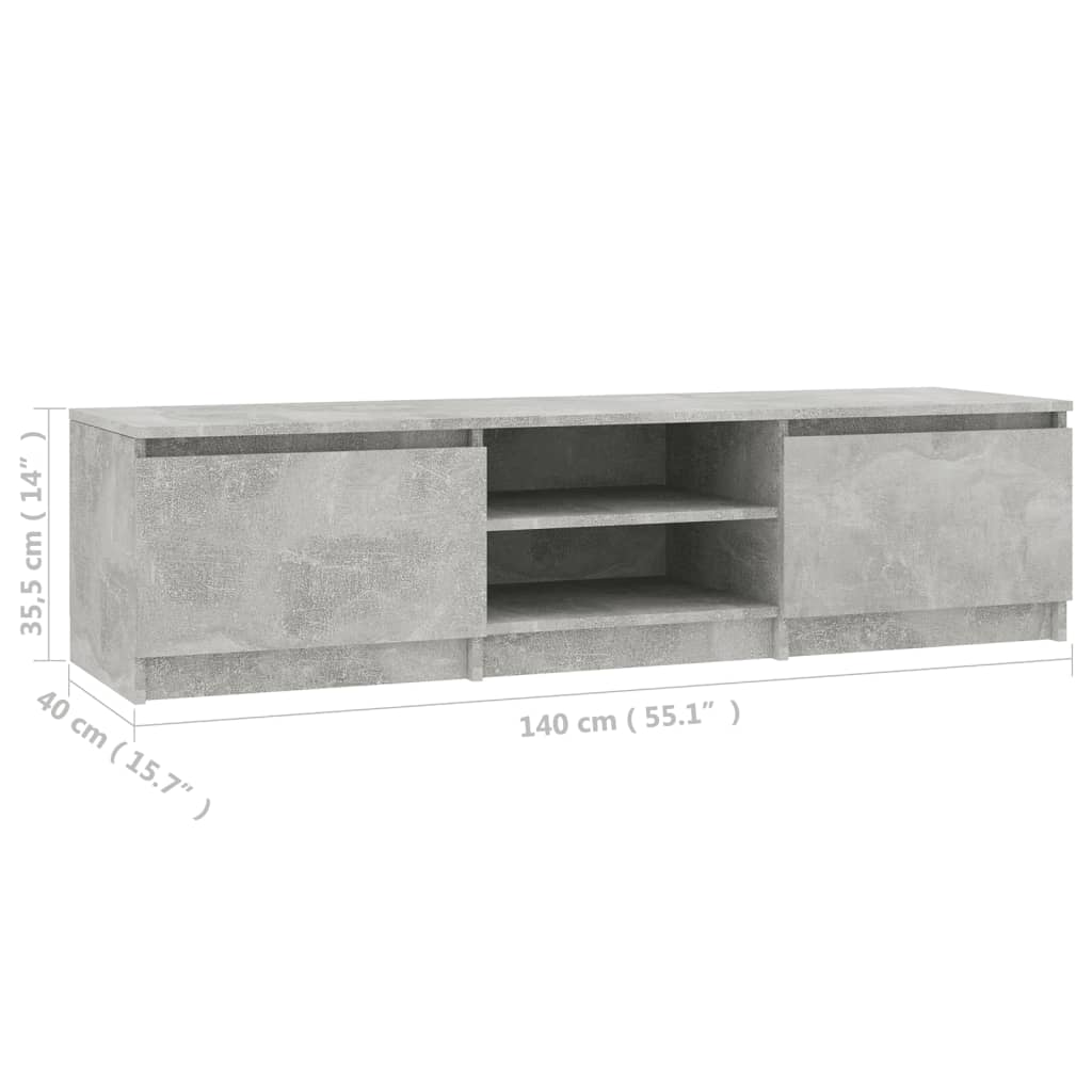Tv-Meubel 40X40X35,5 Cm Bewerkt Hout Betongrijs