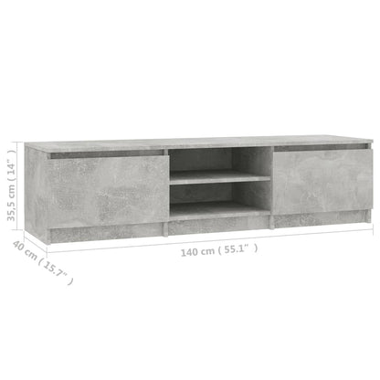 Tv-Meubel 40X40X35,5 Cm Bewerkt Hout Betongrijs