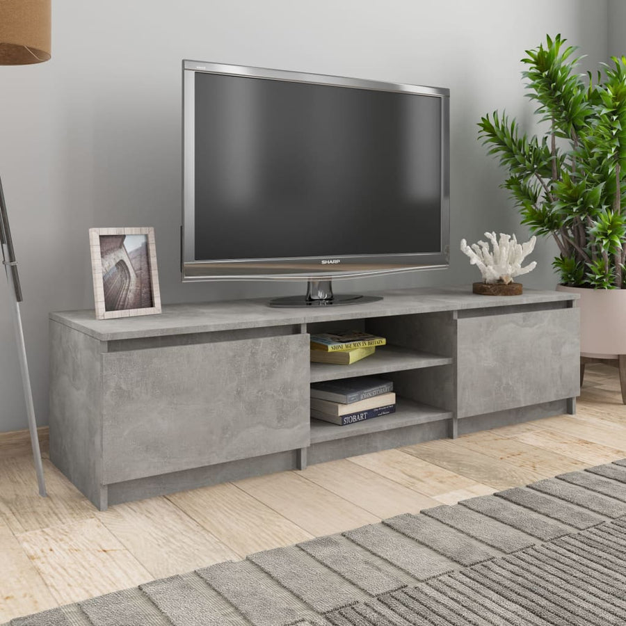Tv-Meubel 40X40X35,5 Cm Bewerkt Hout Betongrijs