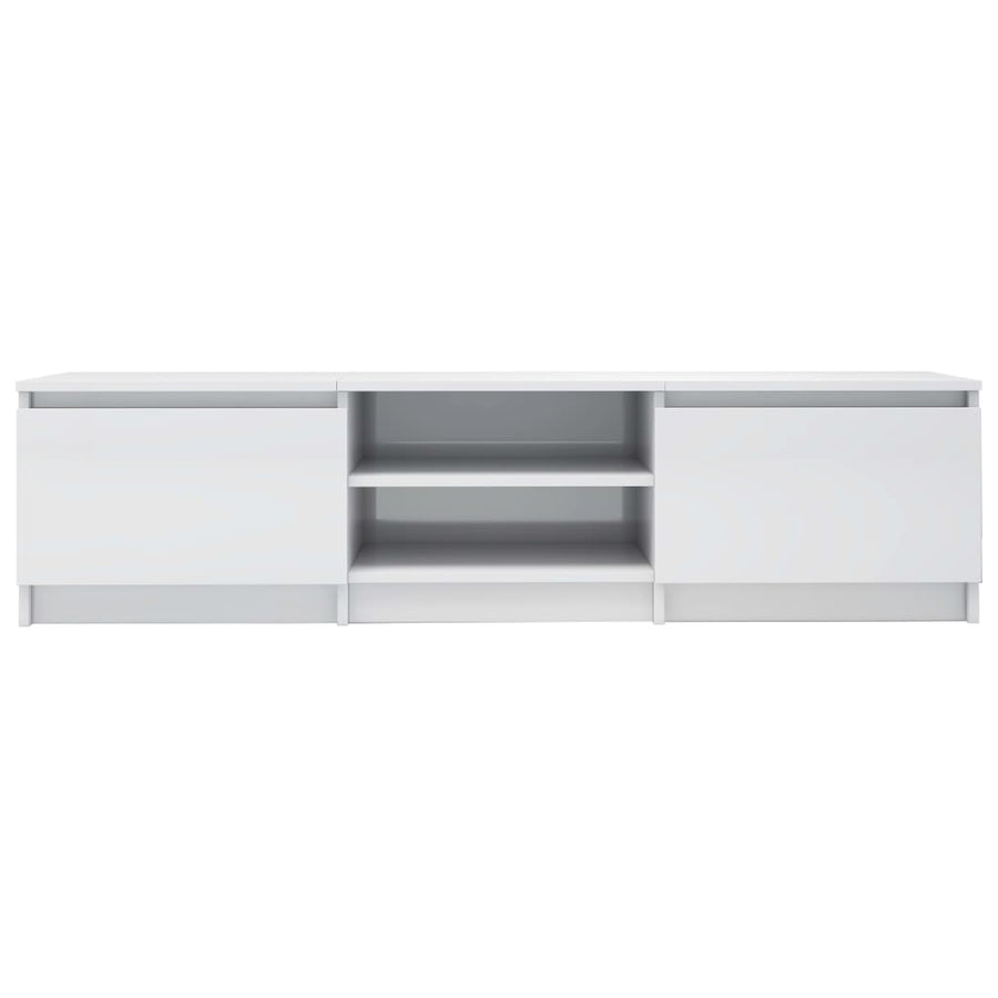 Tv-meubel 140x40x35,5 cm bewerkt hout hoogglans wit Hoogglans wit