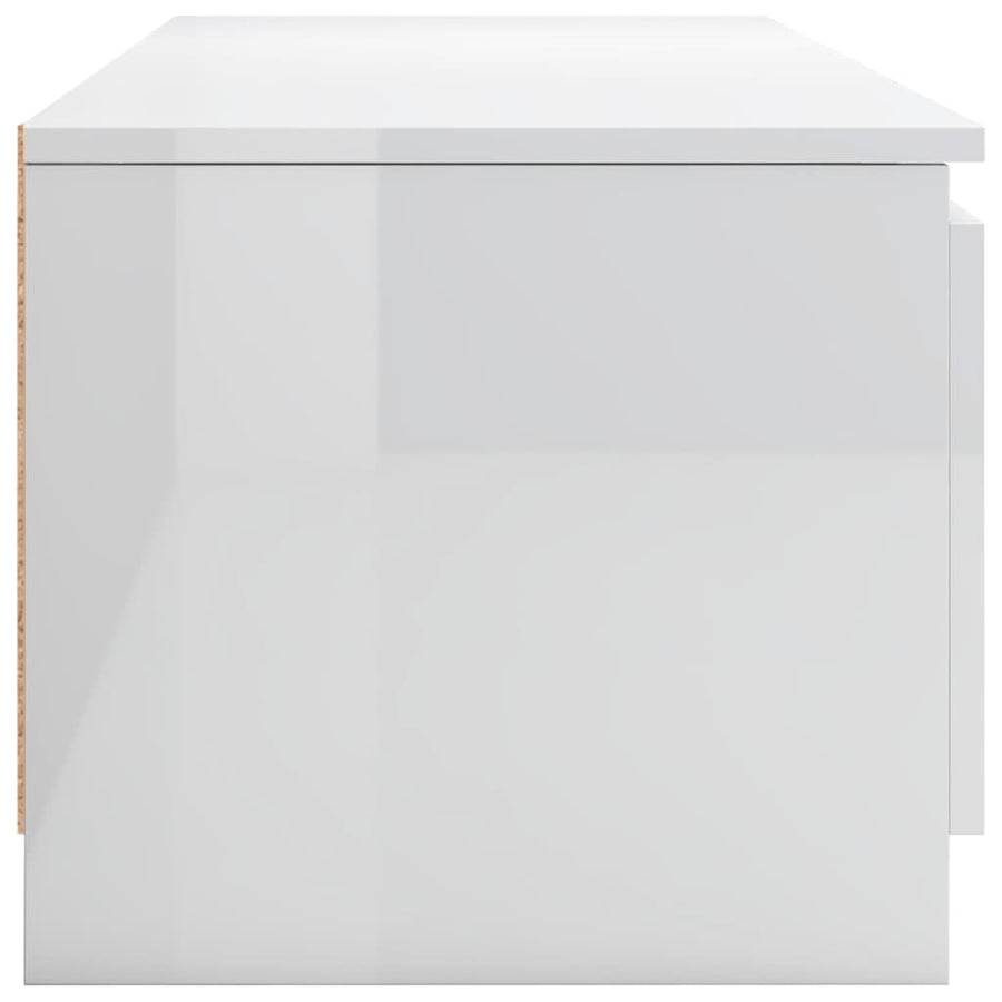 Tv-meubel 140x40x35,5 cm bewerkt hout hoogglans wit Hoogglans wit