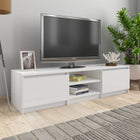 TV cabinet 140x40x35.5 cm engineered wood high gloss white