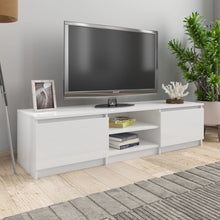 Tv-meubel 140x40x35,5 cm bewerkt hout hoogglans wit Hoogglans wit