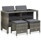 5-Piece Garden Set with Cushions Poly Rattan 1