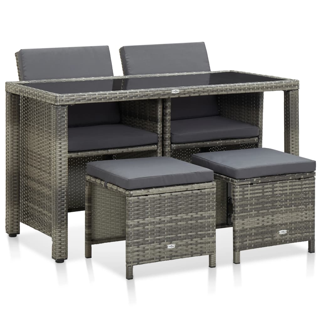 5-Delige Tuinset Met Kussens Poly Rattan 1