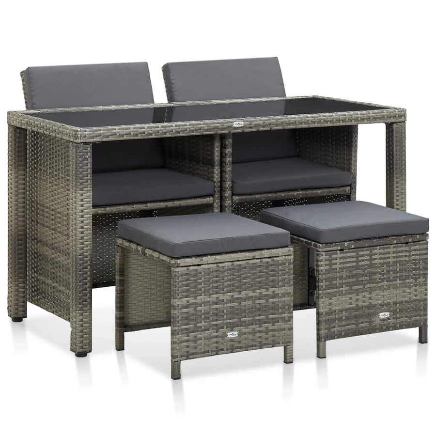 5-Delige Tuinset Met Kussens Poly Rattan 1