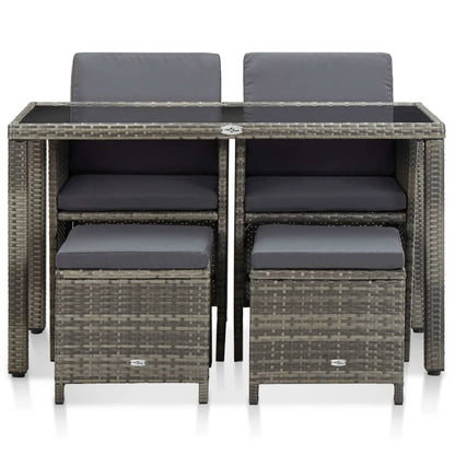 5-Delige Tuinset Met Kussens Poly Rattan 1