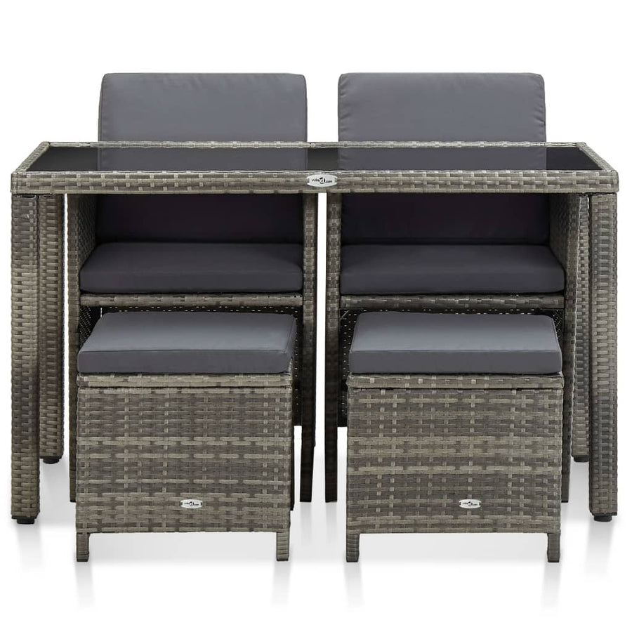 5-Delige Tuinset Met Kussens Poly Rattan 1