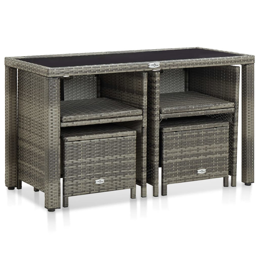 5-Delige Tuinset Met Kussens Poly Rattan 1