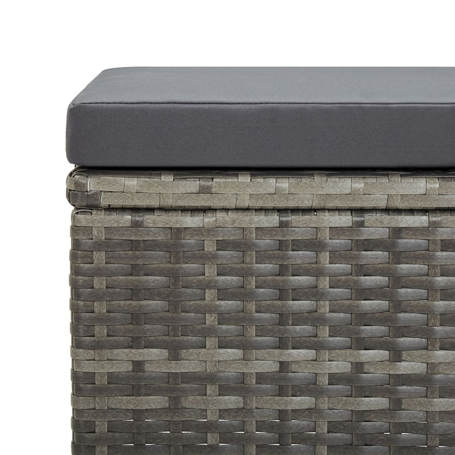 -Delige Tuinset Met Kussens Poly Rattan Grijs