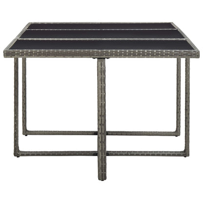 -Delige Tuinset Met Kussens Poly Rattan Grijs 167 cm tafellengte 6x Fauteuil + 4x voetensteun + Tafel
