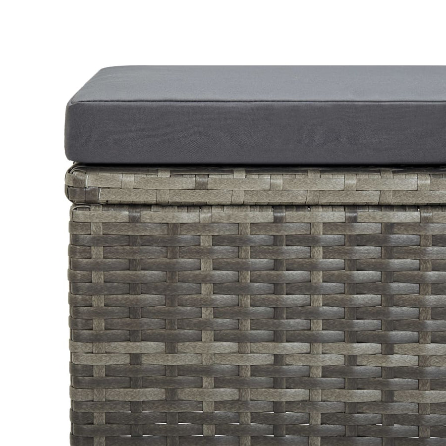 3-Delige Tuinset Met Kussens Poly Rattan Grijs 225 cm tafellengte 8x Fauteuil + 4x voetensteun + Tafel