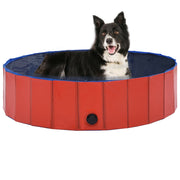 Collapsible dog swimming pool 120x30 cm PVC red