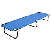 Ligbed inklapbaar staal blauw 190x58x28 cm