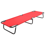 Ligbed inklapbaar staal rood 190x58x28 cm