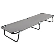 Ligbed inklapbaar staal grijs 190x58x28 cm