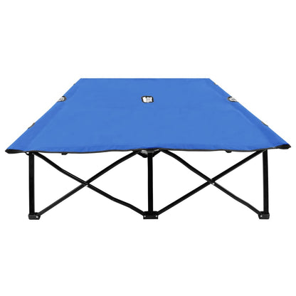 Ligbed 2-Persoons Inklapbaar Staal Blauw Marineblauw