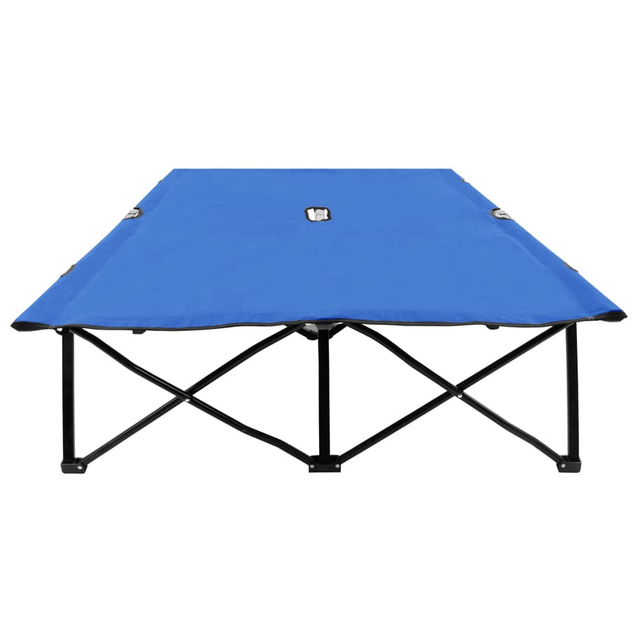 Ligbed 2-Persoons Inklapbaar Staal Blauw Marineblauw