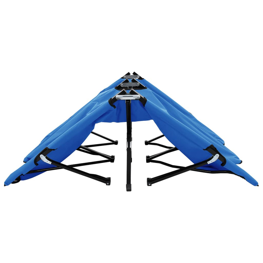 Ligbed 2-Persoons Inklapbaar Staal Blauw Marineblauw