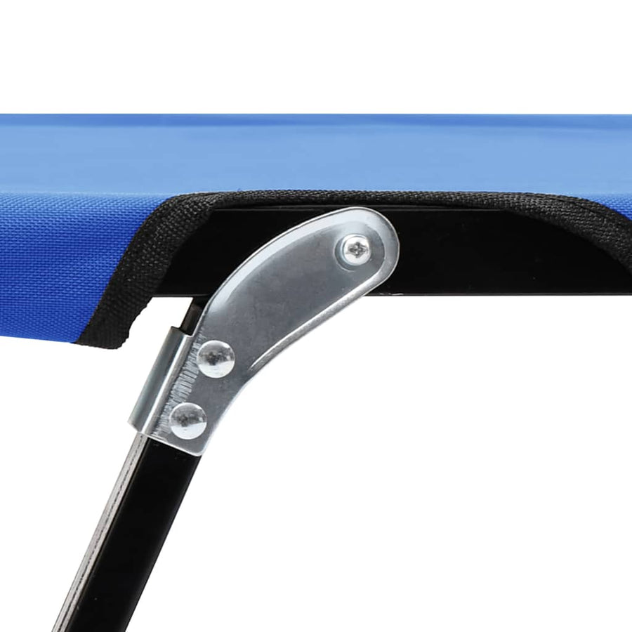 Ligbed 2-Persoons Inklapbaar Staal Blauw Marineblauw
