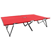 Ligbed 2-persoons inklapbaar staal rood 193x125x40 cm