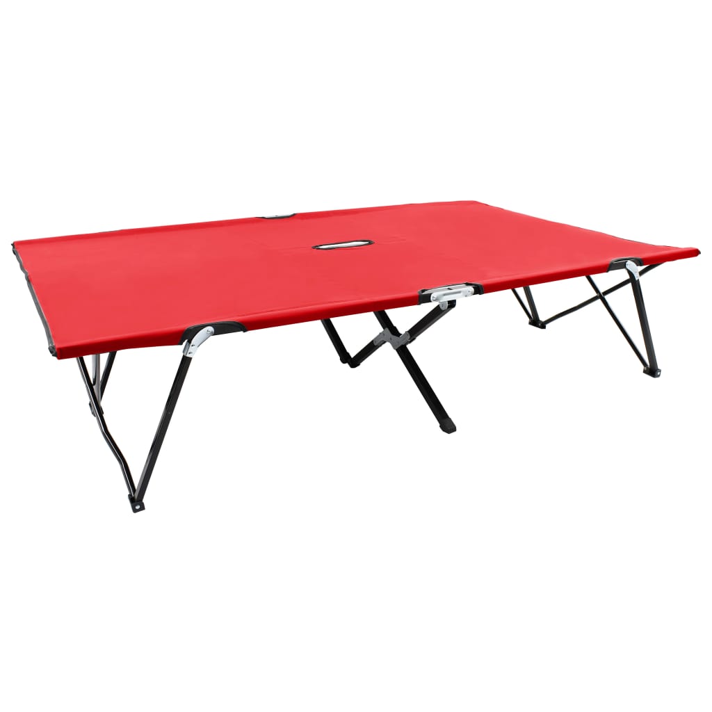 Ligbed 2-Persoons Inklapbaar Staal Rood