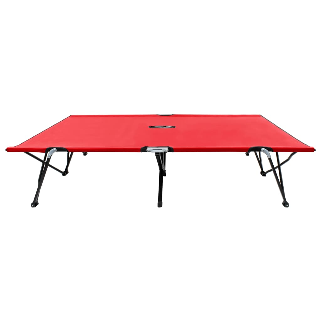 Ligbed 2-Persoons Inklapbaar Staal Rood