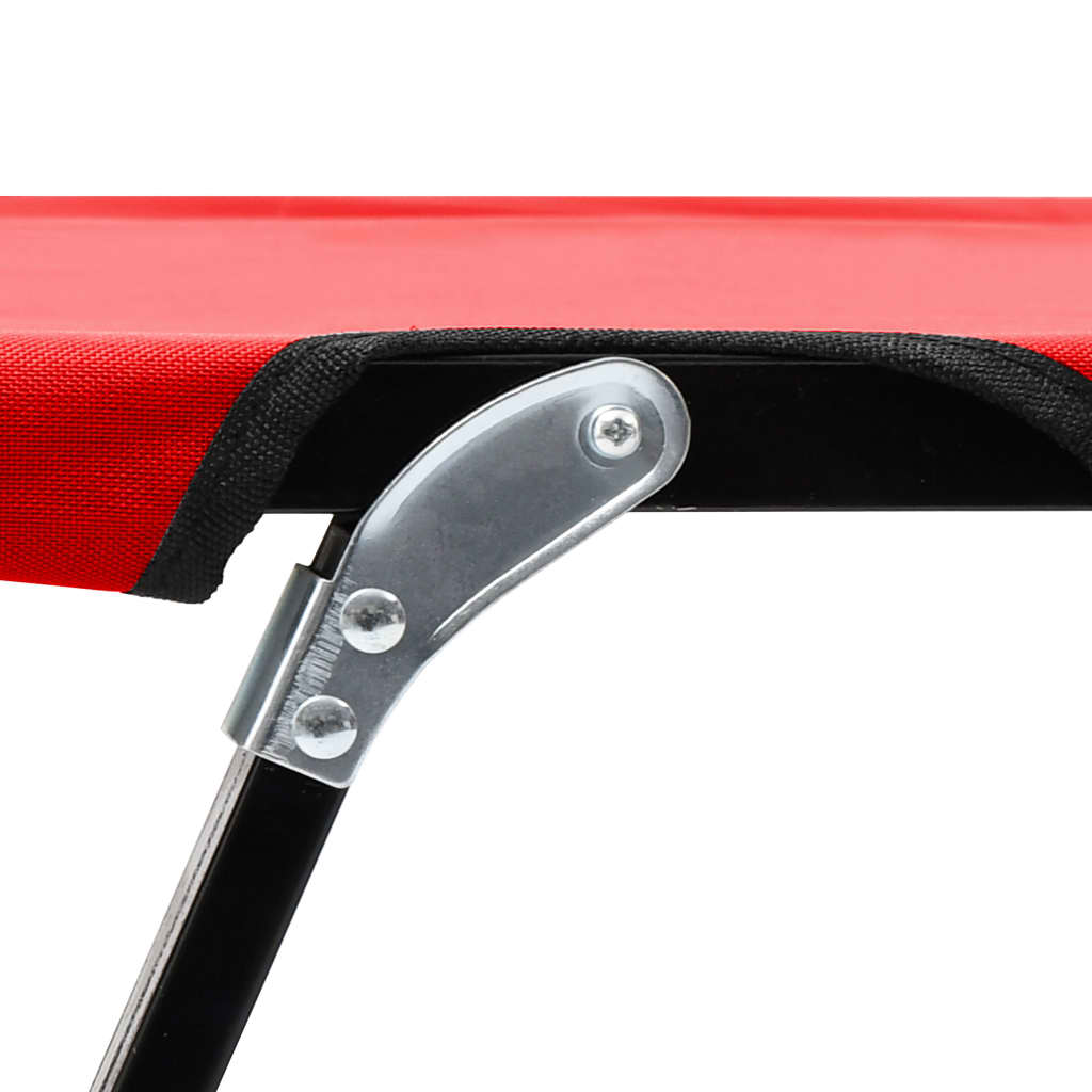 Ligbed 2-Persoons Inklapbaar Staal Rood