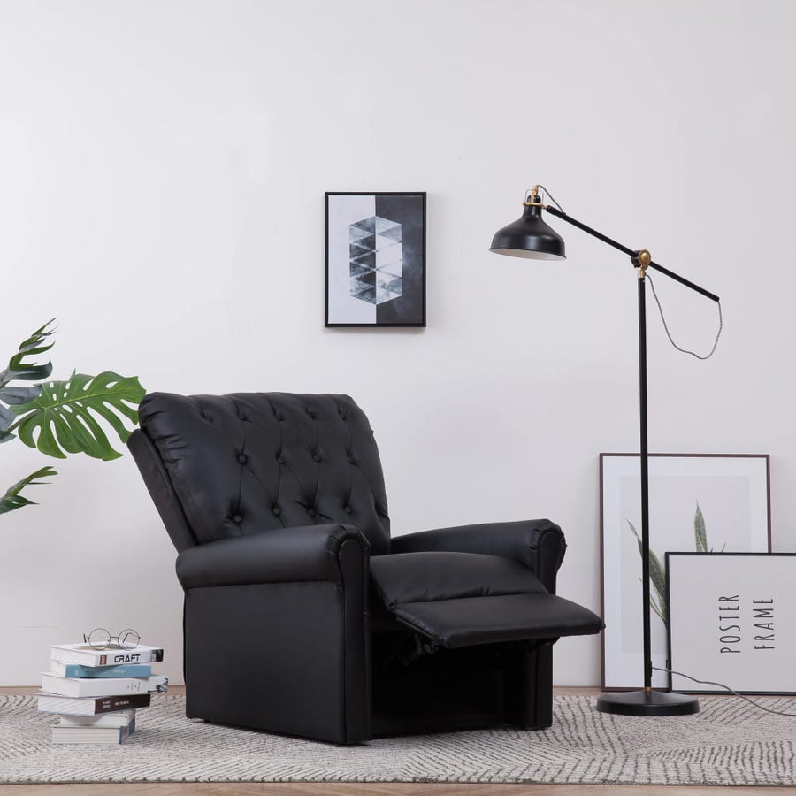 Ligstoel Zwart Kunstleer