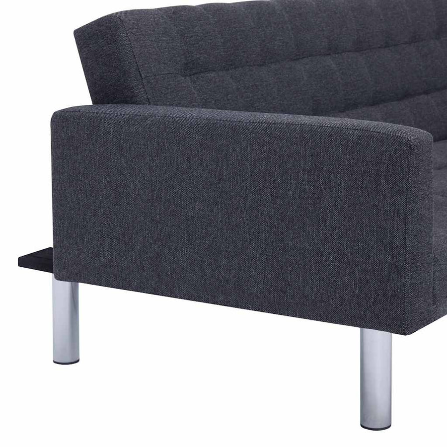Slaapbank L-Vormig Polyester Donker