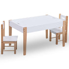 3-Piece Kids Table and Chair Set Chalkboard Black and White