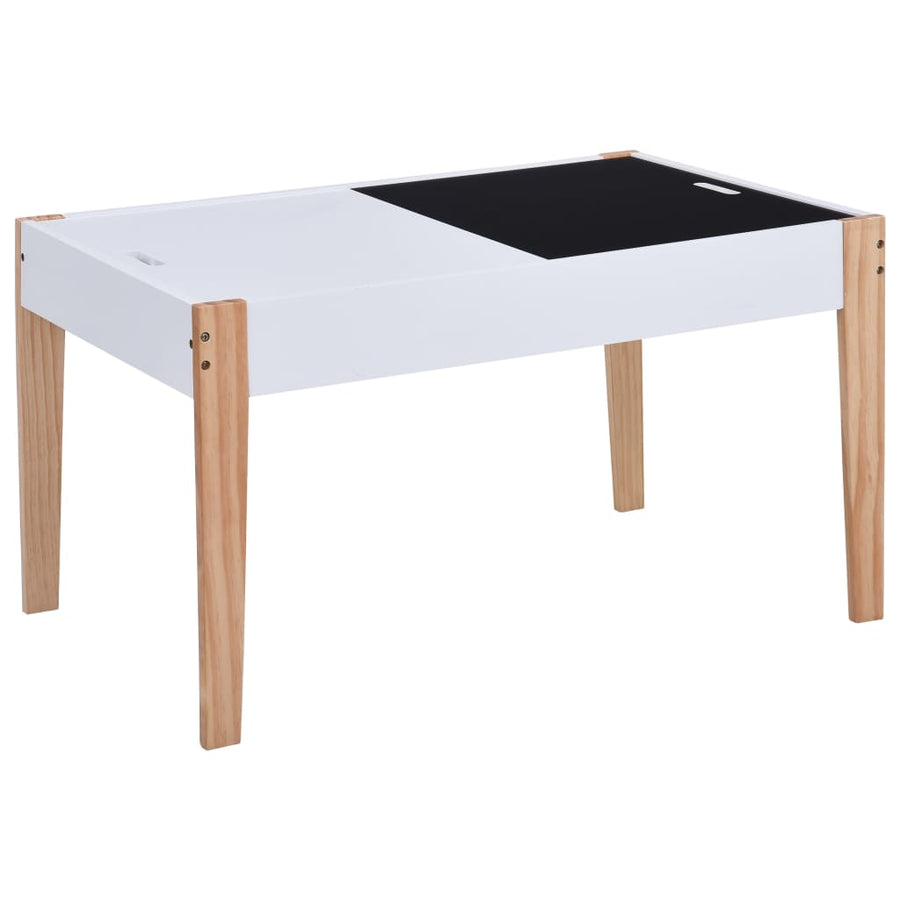 3-Delige Kindertafel- En Stoelenset Krijtbord Zwart En Wit