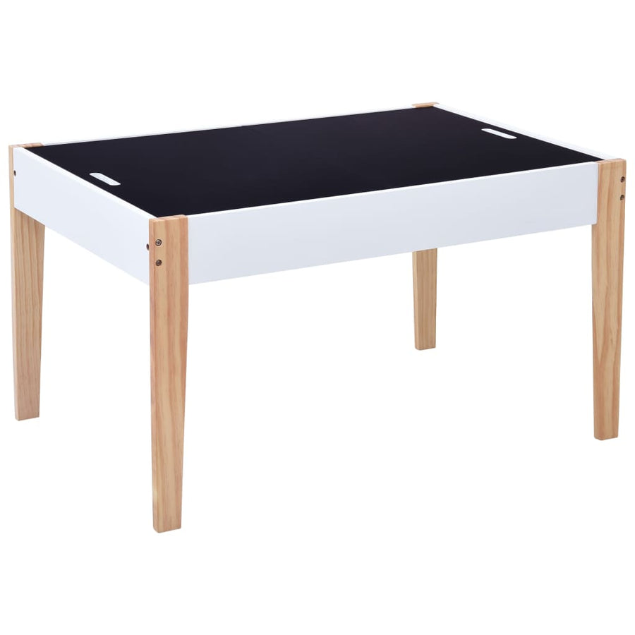 3-Delige Kindertafel- En Stoelenset Krijtbord Zwart En Wit